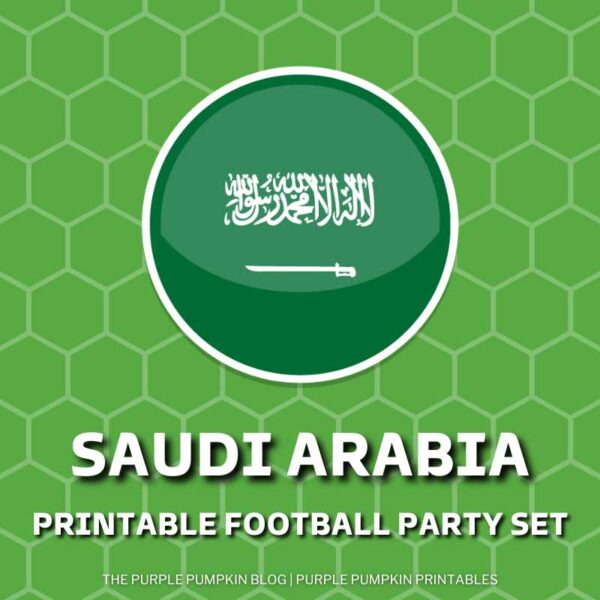 Printable Football Party Set - Saudi Arabia