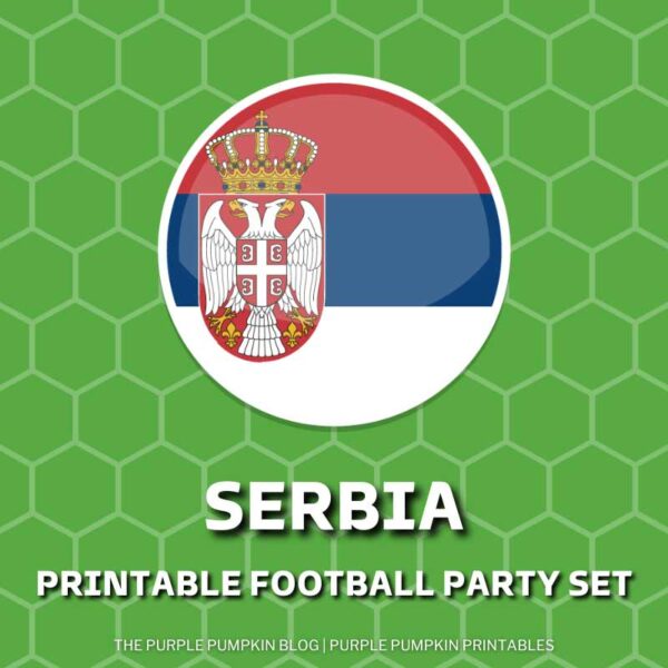 Printable Football Party Set - Serbia