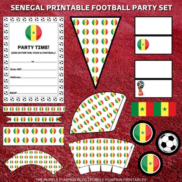 Printable Senegal Football Party Set (World Cup)