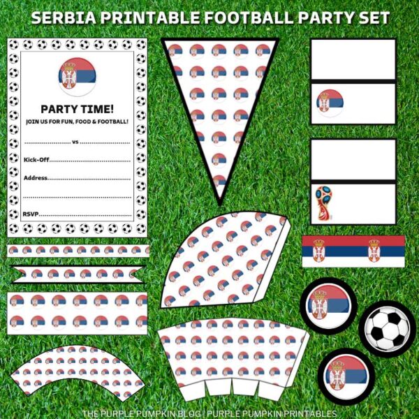 Serbia Printable Football Party Set
