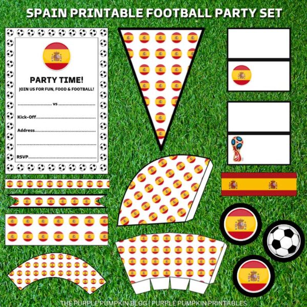 Spain Printable Football Party Set