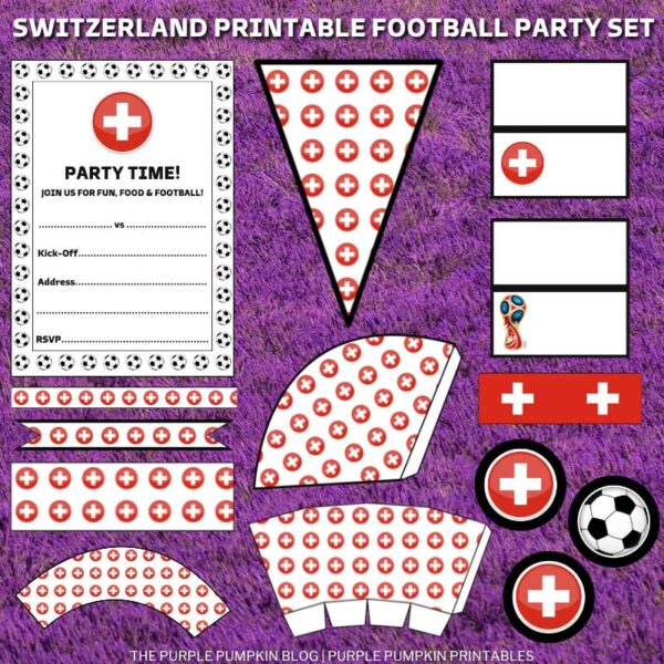 Printable Switzerland Football Party Set (World Cup)