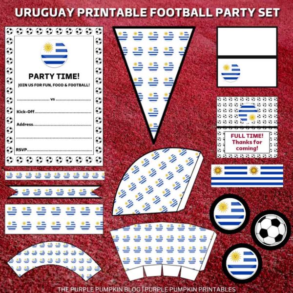 Uruguay Printable Football Party Set