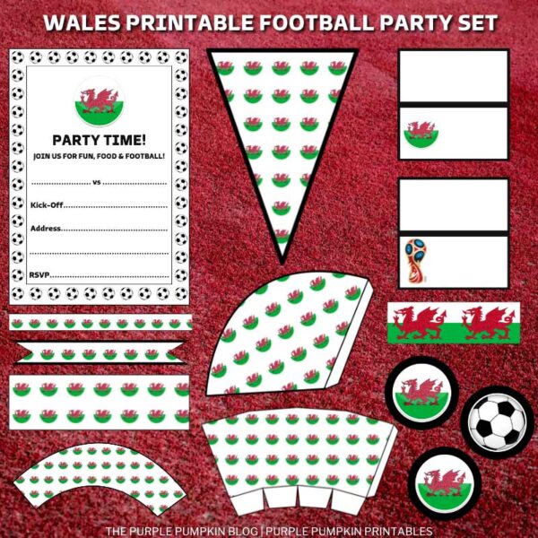 Wales Printable Football Party Set