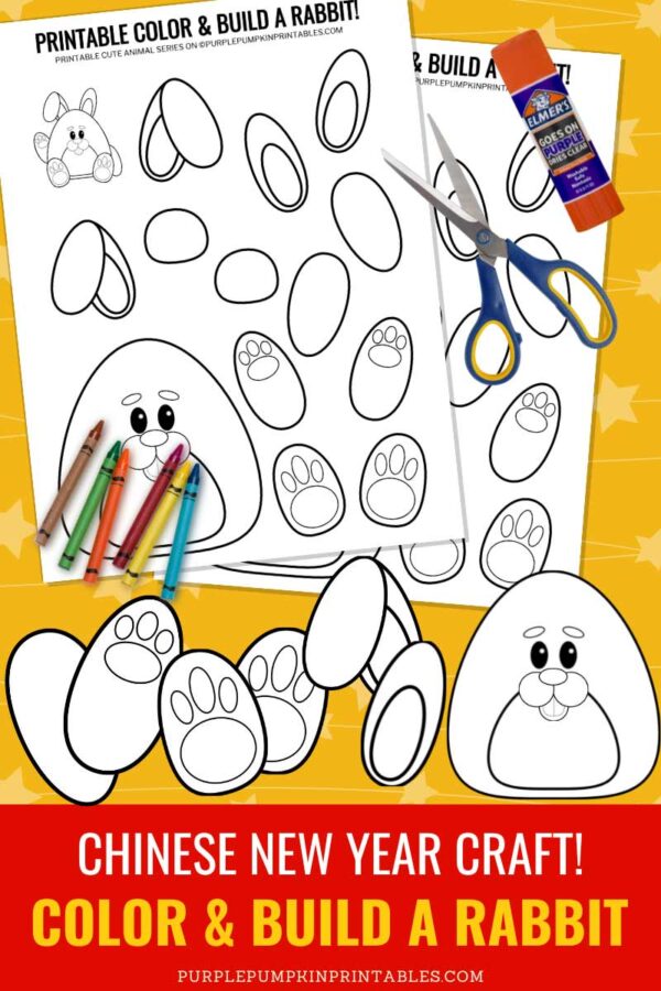 Chinese New Year Craft! Color & Build A Rabbit