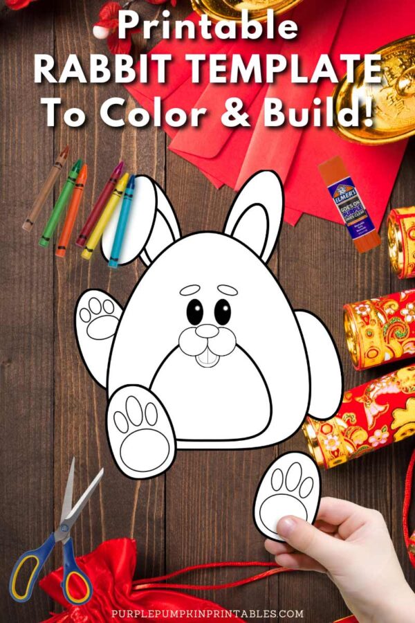 Printable Rabbit Template to Color & Build!