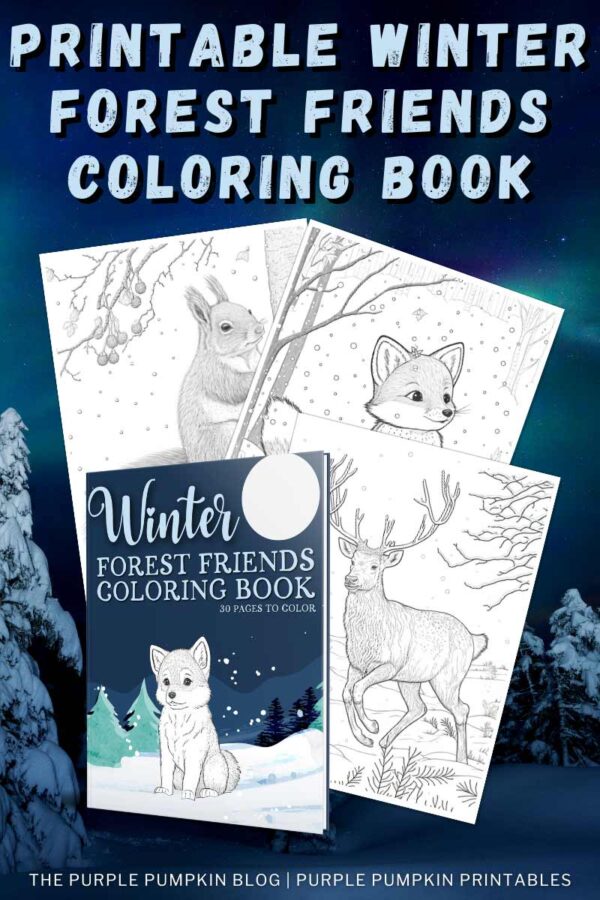 Printable Winter Forest Friends Coloring Book