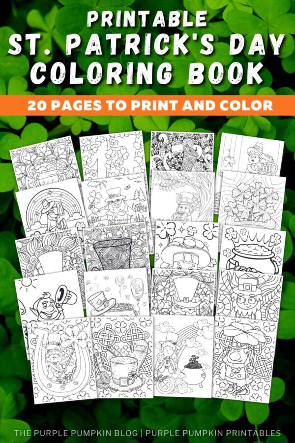 Printable St. Patrick's Day Coloring Book (20 Pages to Print & Color)