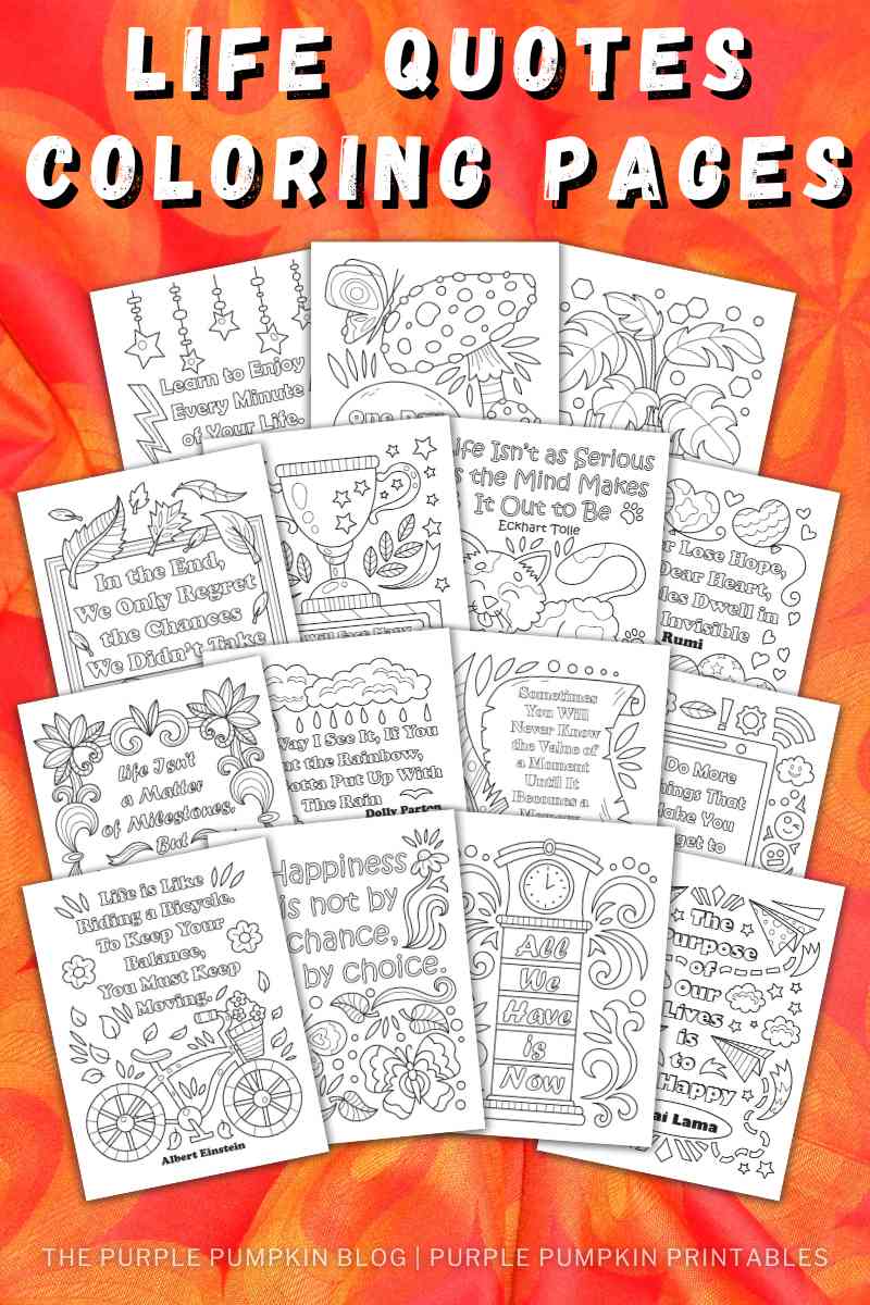 15 Life Quotes Coloring Pages
