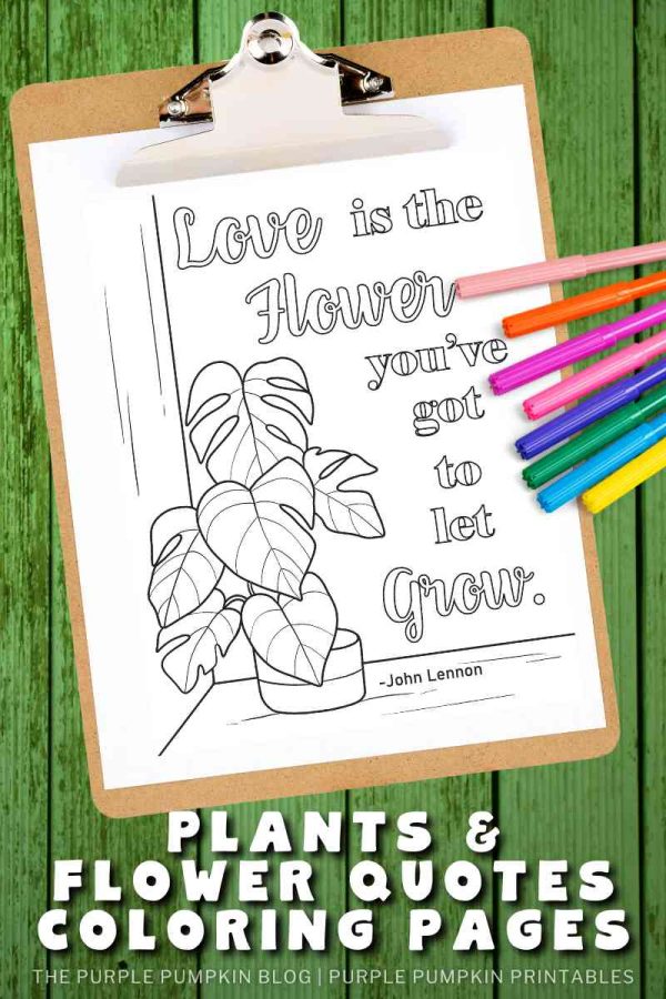 Plants & Flower Quotes Coloring Pages