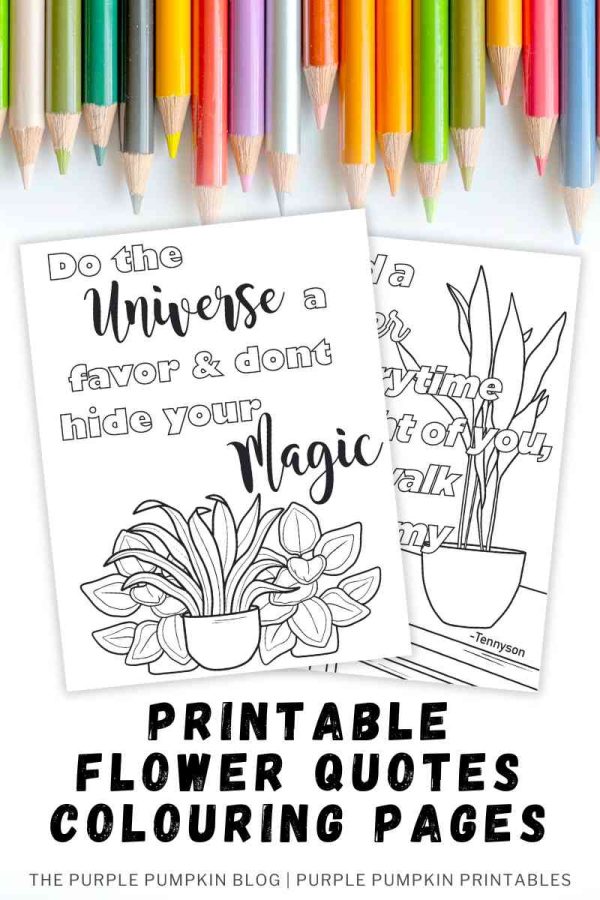 Printable Flower Quotes Colouring Pages