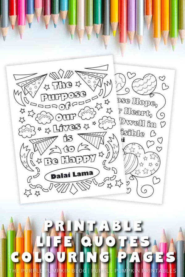 Printable Life Quotes Colouring Pages