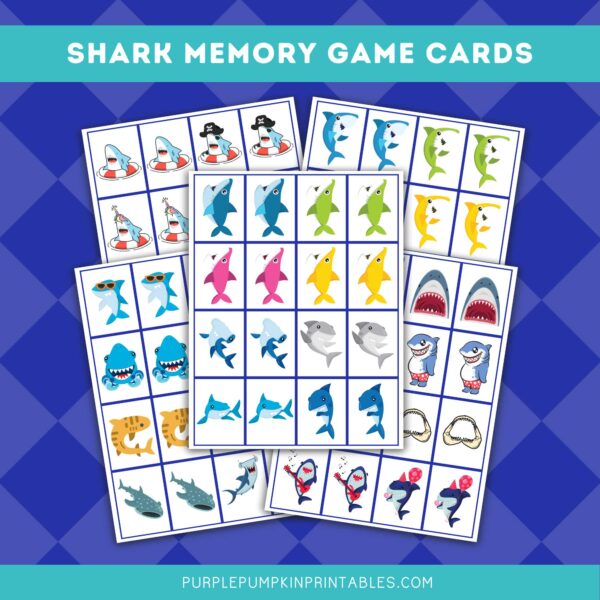 Shark Memory Game Cards