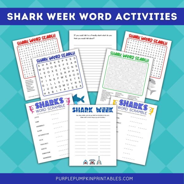 Shark Week Word Activities