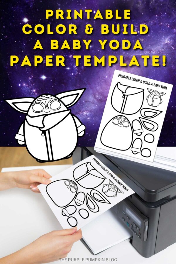 Printable Color and Build A Baby Yoda Paper Template