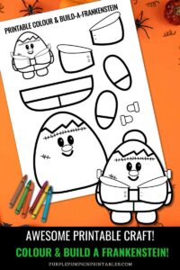 Printable Color &amp; Build Frankenstein