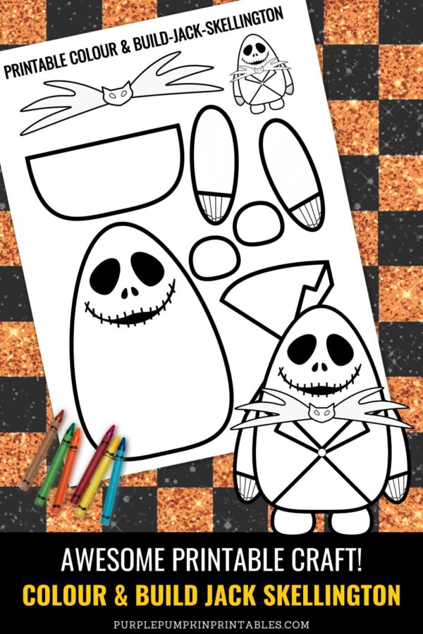Awesome Printable Craft - Colour and Build Jack Skellington