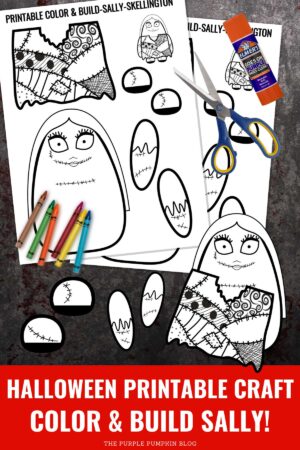 Halloween Printable Craft Color & Build Sally