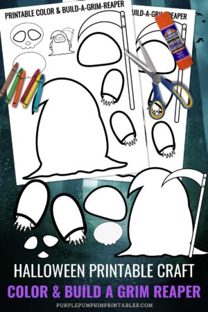 Halloween Printable Craft Color & Build a Grim Reaper