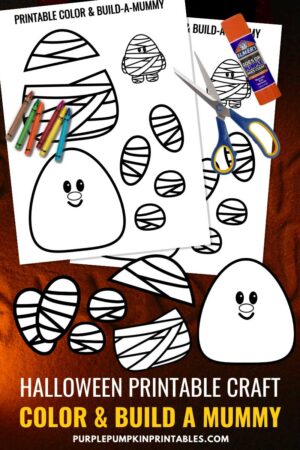 Halloween Printable Craft - Color & Build a Mummy