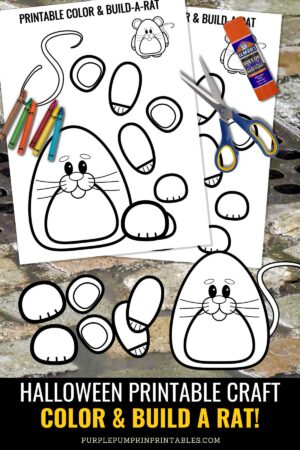 Halloween Printable Craft - Color & Build a Rat!