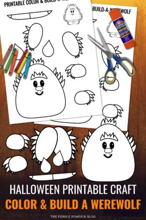 Halloween Printable Craft! Color & Build a Werewolf!