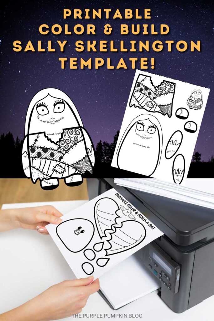 Sally Ride Color Printable Printable Color & Build Sally Skellington