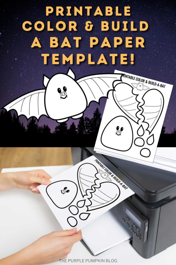 Printable Color & Build a Bat Paper Template!