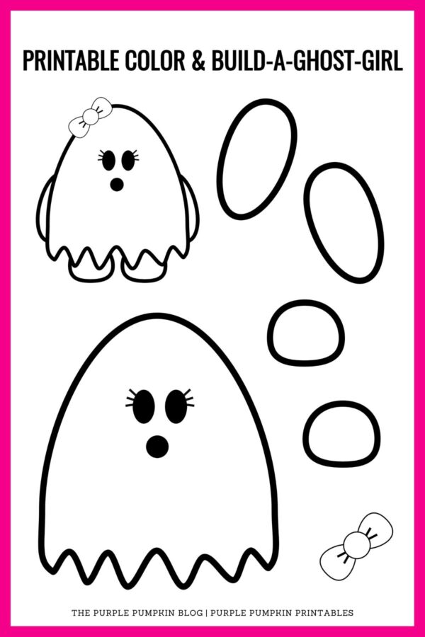 Printable Color & Build-a-Ghost-Girl