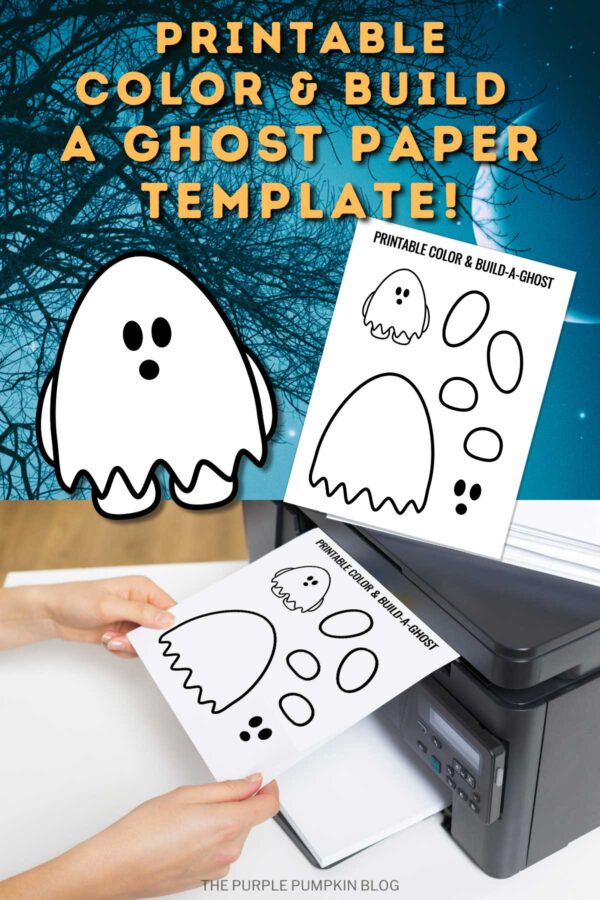 Printable Color & Build a Ghost Paper Template