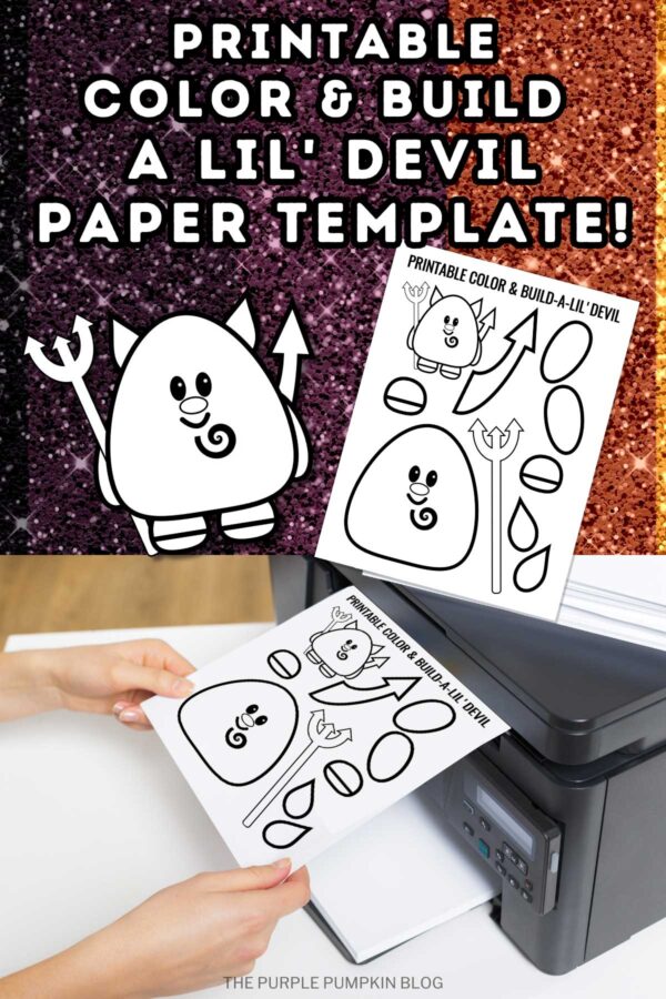 Printable Color & Build a Lil' Devil Paper Template
