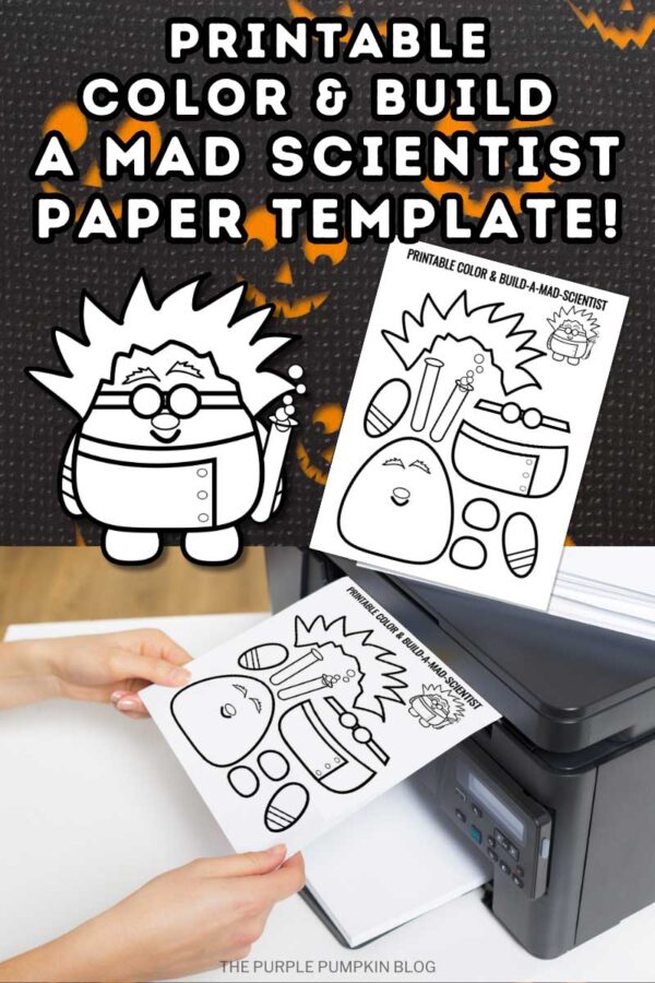Printable Color & Build a Mad Scientist Paper Template