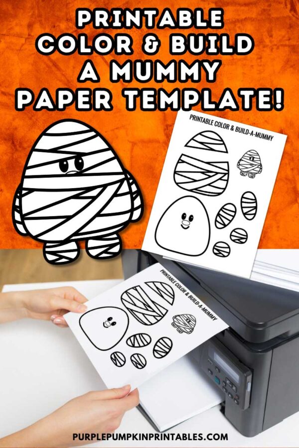 Printable Color & Build a Mummy Paper Template