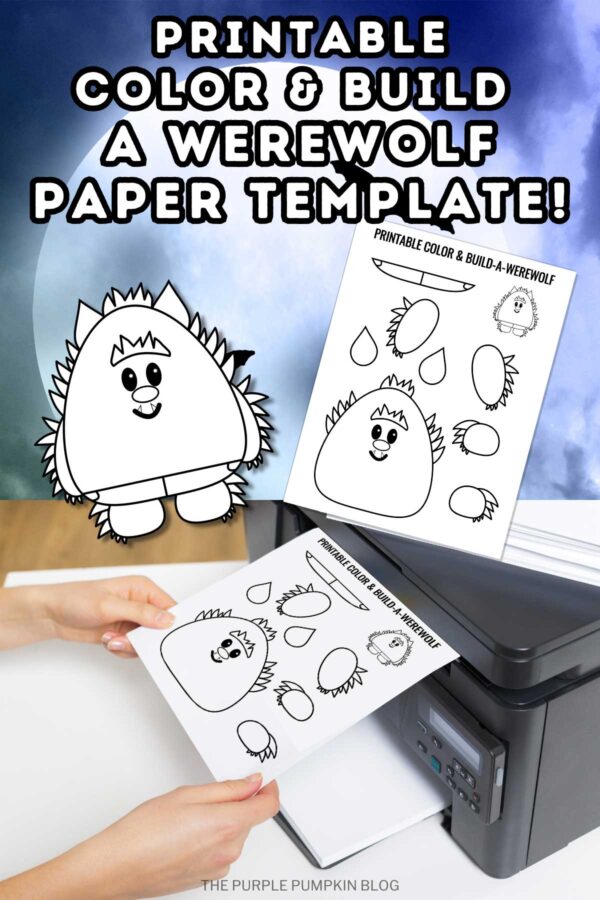 Printable Color & Build a Werewolf Paper Template!