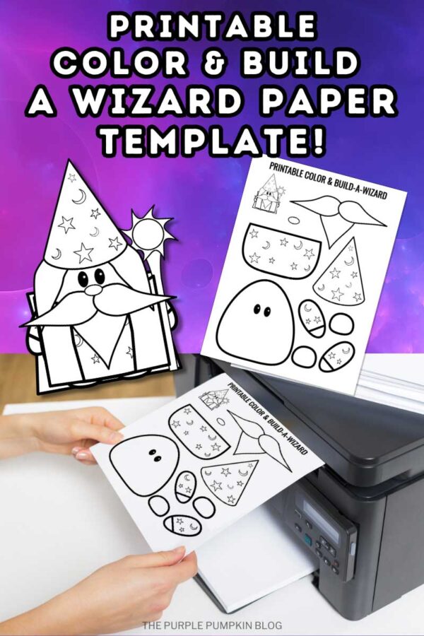 Printable Color & Build a Wizard Paper Template