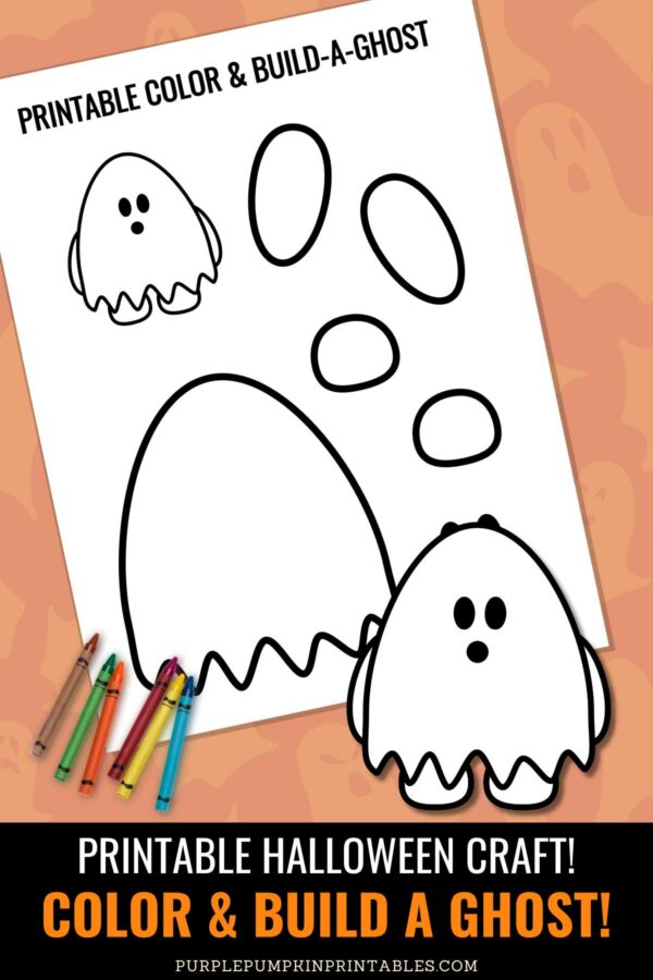Printable Halloween Craft - Color & Build a Ghost
