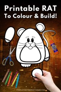 Printable Color &amp; Build a Rat