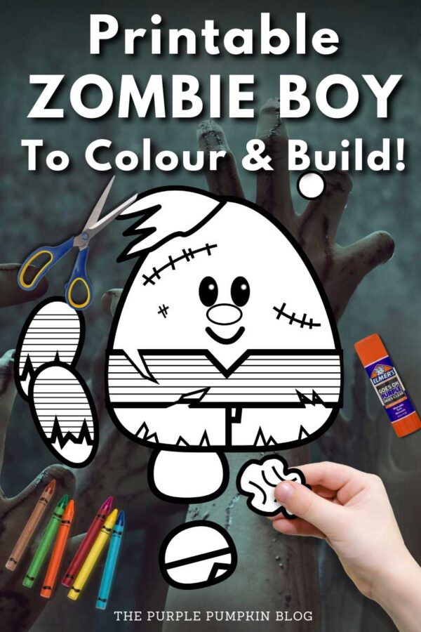 Printable Zombie Boy to Colour & Build
