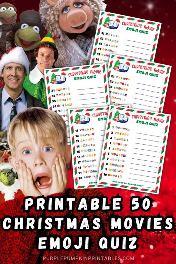 Printable 50 Christmas Movies Emoji Quiz & Answers