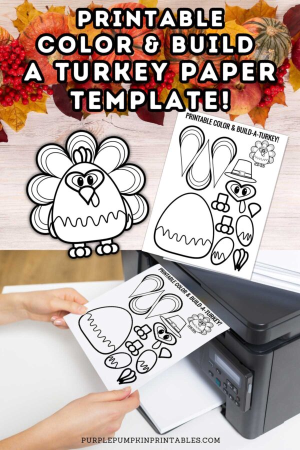 Printable Color & Build A Turkey Paper Template