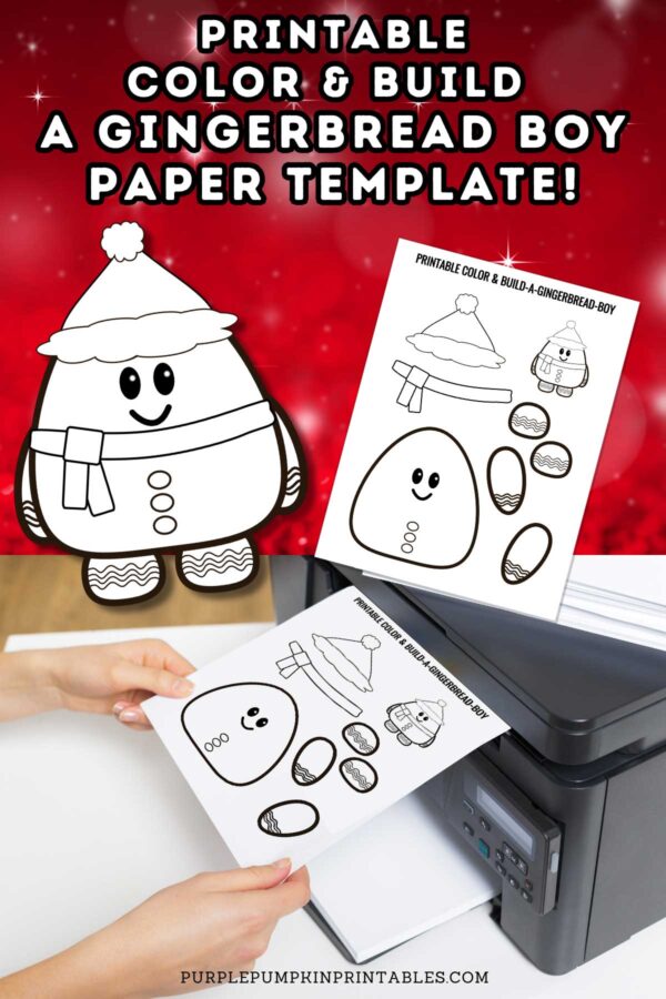 Printable Color & Build a Gingerbread Boy Paper Template