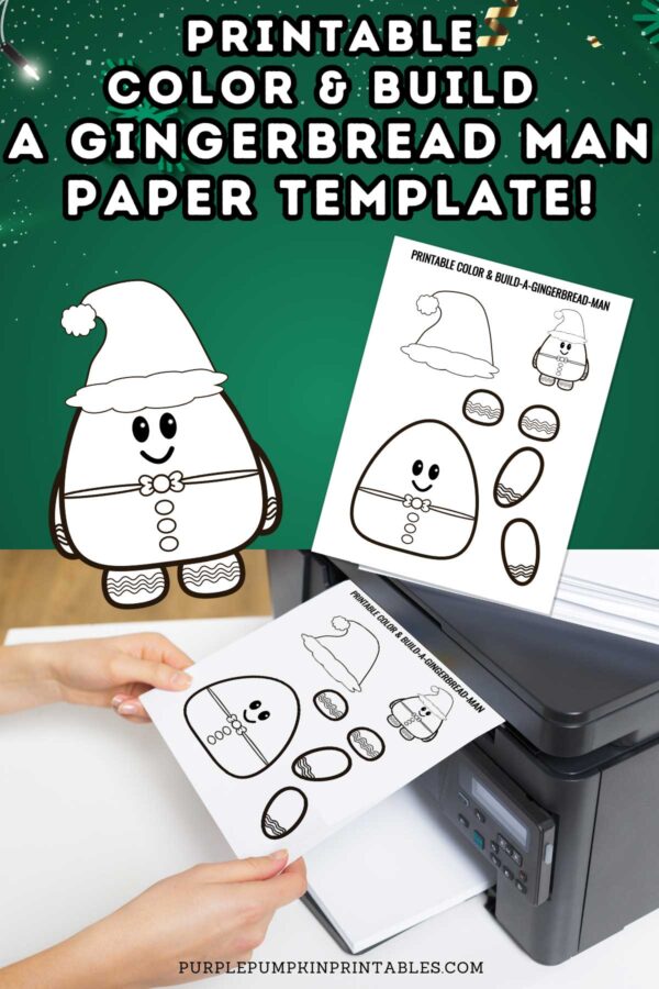 Printable Color & Build a Gingerbread Man Paper Template
