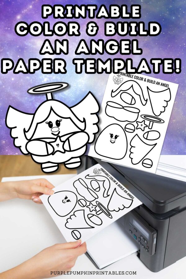 Printable Color & Build an Angel Paper Template