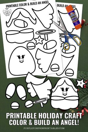 Printable Holiday Craft - Color & Build an Angel