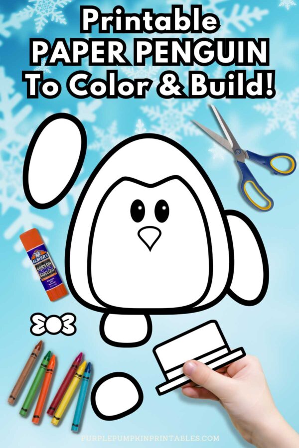 Printable Paper A Penguin To Color & Build