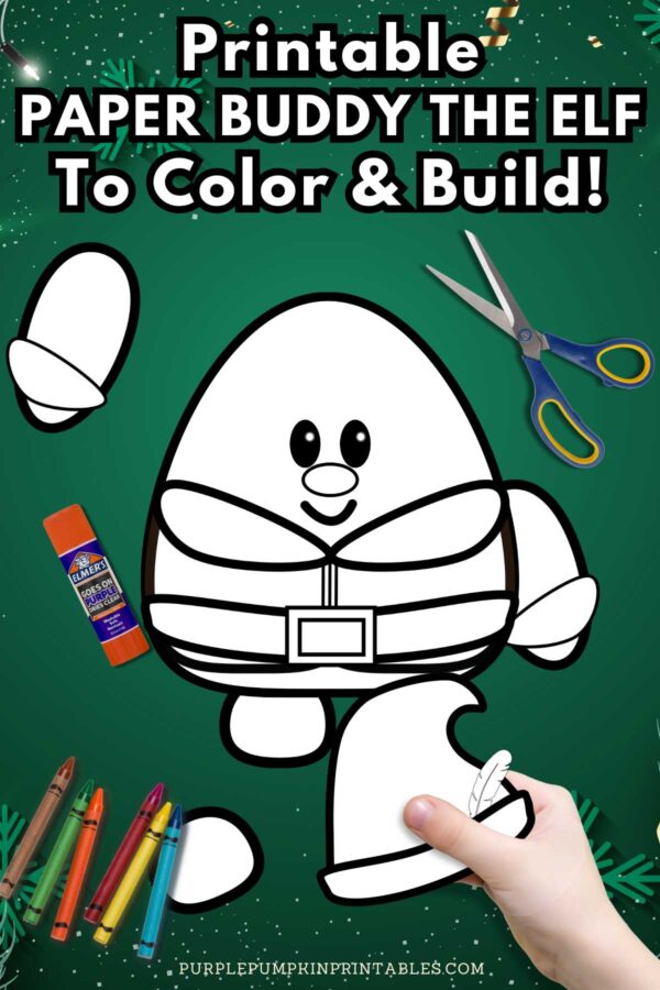 Printable Paper Buddy the Elf to Color & Build