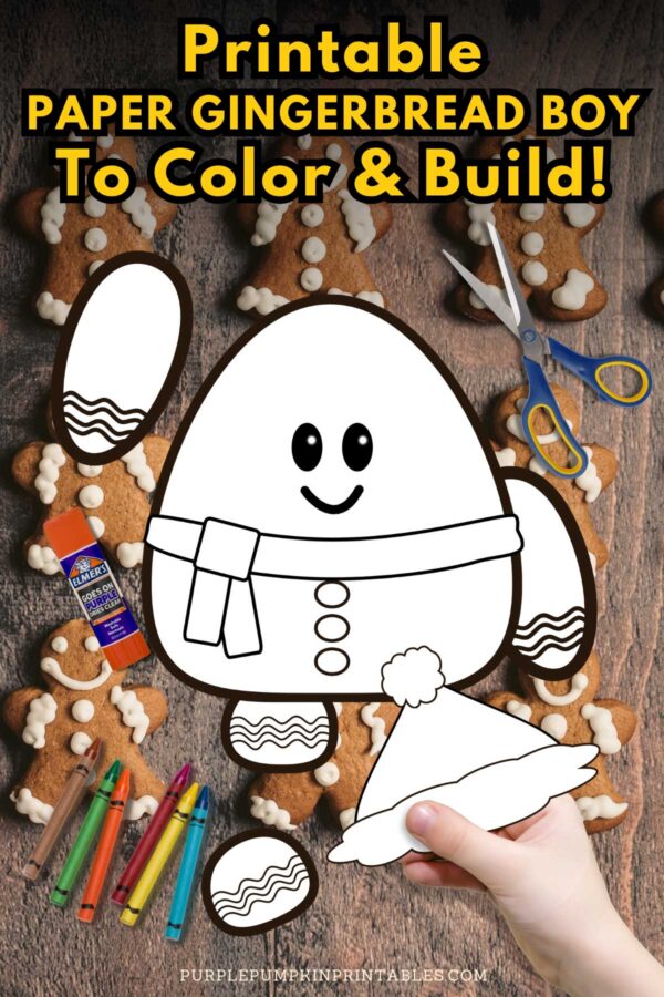Printable Paper Gingerbread Boy To Color & Build