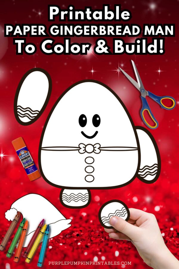 Printable Paper Gingerbread Man To Color & Build