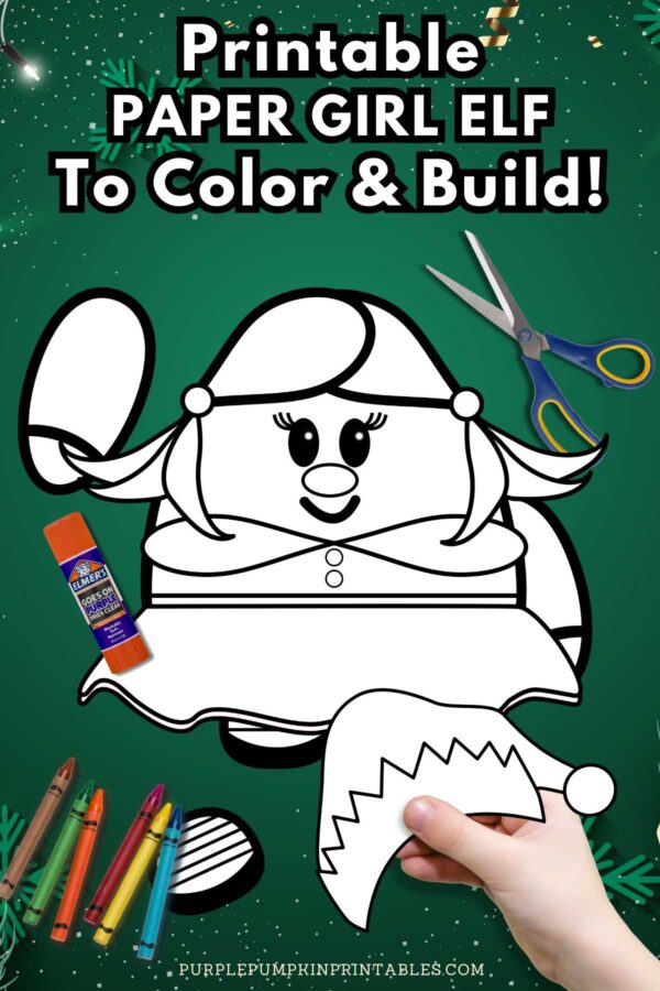 Printable Paper Girl Elf to Color & Build