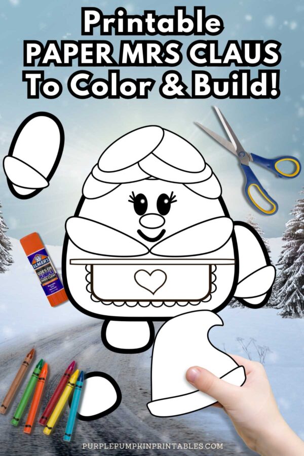 Printable Paper Mrs Claus To Color & Build